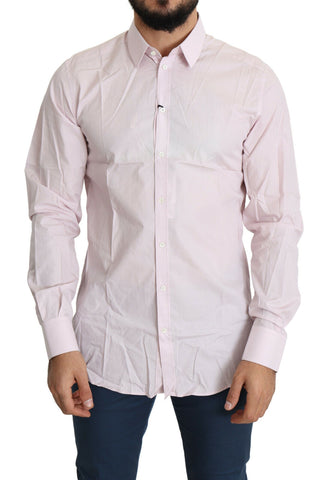 Light Pink Cotton Formal GOLD Dress Shirt Dolce & Gabbana
