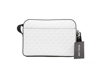Cooper Small Bright White Palm Signature PVC Utility Crossbody Bag Michael Kors