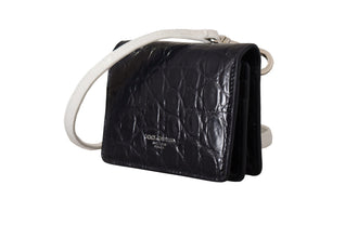 Blue White Caiman Leather Strap Card Holder Wallet Dolce & Gabbana