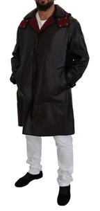 Black Trench Hooded Parka Cotton Jacket Dolce & Gabbana