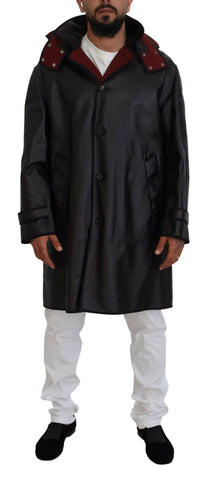 Black Trench Hooded Parka Cotton Jacket Dolce & Gabbana