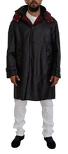 Black Trench Hooded Parka Cotton Jacket Dolce & Gabbana