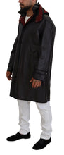 Black Trench Hooded Parka Cotton Jacket Dolce & Gabbana