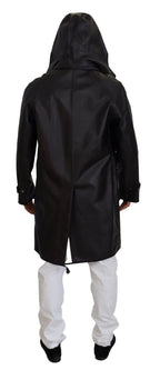 Black Trench Hooded Parka Cotton Jacket Dolce & Gabbana