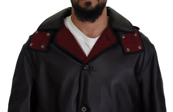 Black Trench Hooded Parka Cotton Jacket Dolce & Gabbana