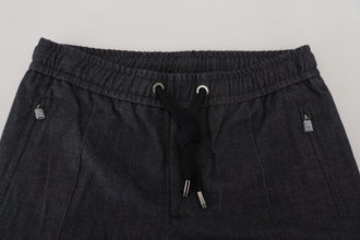 Grey Cotton Tapered Cotton Pants Dolce & Gabbana