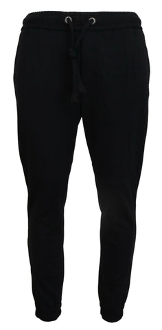 Black Mens Sport Wool Sweatpants Pants Dolce & Gabbana