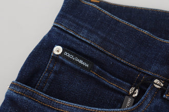 Dark Blue Cotton Denim SKINNY Jeans Dolce & Gabbana