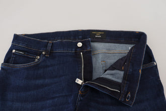 Dark Blue Cotton Denim SKINNY Jeans Dolce & Gabbana