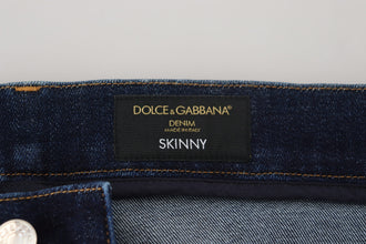 Dark Blue Cotton Denim SKINNY Jeans Dolce & Gabbana
