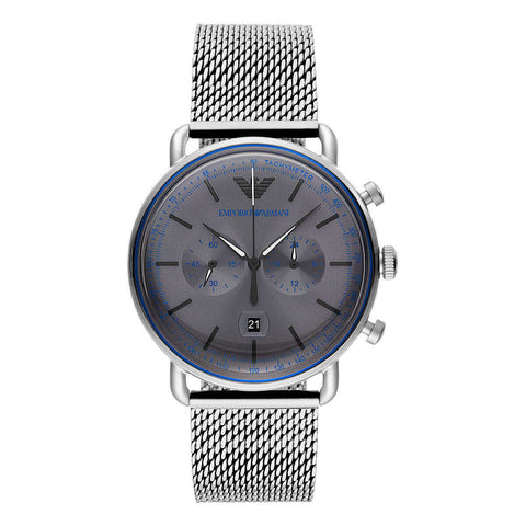 Sophisticated Silver Steel Chronograph Watch Emporio Armani