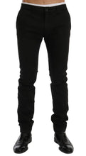 Black Cotton Stretch Chinos Pants GF Ferre