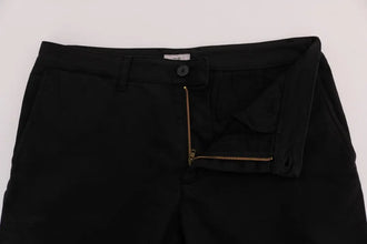 Black Cotton Stretch Chinos Pants GF Ferre