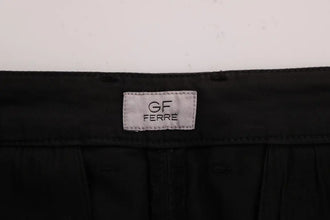 Black Cotton Stretch Chinos Pants GF Ferre
