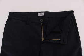 Blue Cotton Stretch Chinos Pants GF Ferre