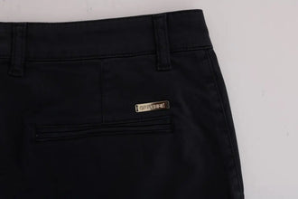 Blue Cotton Stretch Chinos Pants GF Ferre