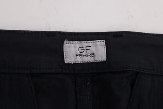 Blue Cotton Stretch Chinos Pants GF Ferre