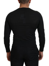 Gray Cashmere V-neck Gold Heart Sweater Dolce & Gabbana