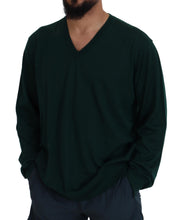 Green Cashmere V-neck Pullover Sweater Dolce & Gabbana