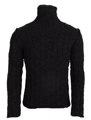 Brown Wool Knit Turtleneck Pullover Sweater Dolce & Gabbana