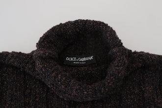 Brown Wool Knit Turtleneck Pullover Sweater Dolce & Gabbana