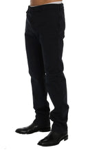 Blue Cotton Stretch Chinos Pants GF Ferre