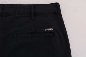 Blue Cotton Stretch Chinos Pants GF Ferre