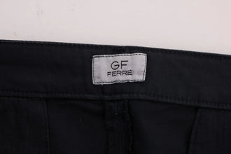 Blue Cotton Stretch Chinos Pants GF Ferre