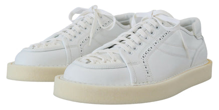 White Leather Low Top Oxford Sneakers Casual Shoes Dolce & Gabbana