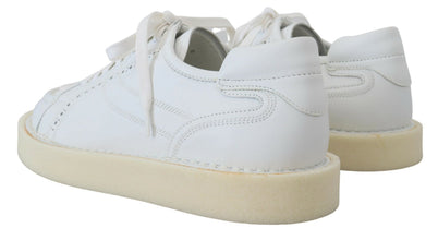 White Leather Low Top Oxford Sneakers Casual Shoes Dolce & Gabbana