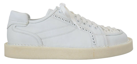 White Leather Low Top Oxford Sneakers Casual Shoes Dolce & Gabbana