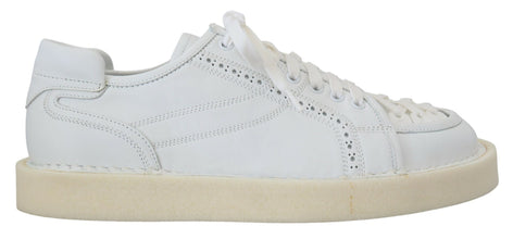 White Leather Low Top Oxford Sneakers Casual Shoes Dolce & Gabbana