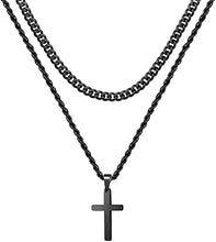 Cross Necklace for Men - Gold/ Black/ Silver Mens Cross Necklaces - St