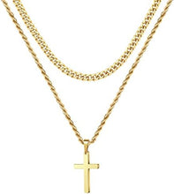 Cross Necklace for Men - Gold/ Black/ Silver Mens Cross Necklaces - St