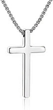 M MOOHAM Cross Necklace for Men, Silver Black Gold Stainless Steel Pla