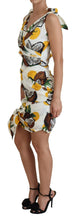 White Coconut Print Sheath Mini Silk Dress Dolce & Gabbana