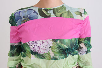 Multicolor Silk Floral Bodycon Sheath Dress Dolce & Gabbana
