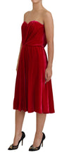 Pink Viscose Stretch Strapless A-line Dress Dolce & Gabbana