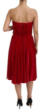 Pink Viscose Stretch Strapless A-line Dress Dolce & Gabbana