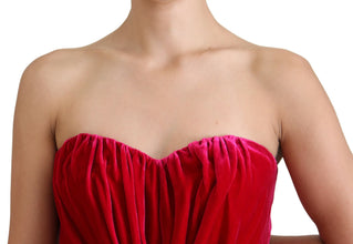 Pink Viscose Stretch Strapless A-line Dress Dolce & Gabbana