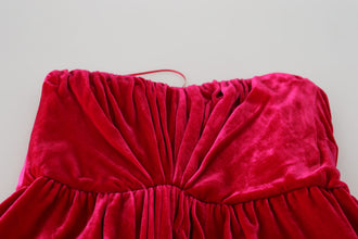 Pink Viscose Stretch Strapless A-line Dress Dolce & Gabbana