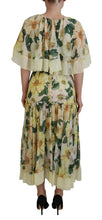 Multicolor Silk Floral Print Long Maxi Dress Dolce & Gabbana
