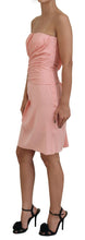 Pink Silk Stretch Strapless Sheath Dress Dolce & Gabbana