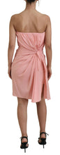 Pink Silk Stretch Strapless Sheath Dress Dolce & Gabbana
