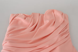 Pink Silk Stretch Strapless Sheath Dress Dolce & Gabbana