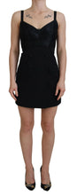 Black Fit Wool Stretch Sheath Mini Dress Dolce & Gabbana