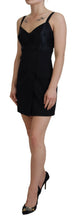 Black Fit Wool Stretch Sheath Mini Dress Dolce & Gabbana