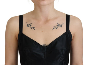 Black Fit Wool Stretch Sheath Mini Dress Dolce & Gabbana