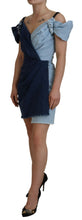 Two Tone Blue Patchwork Denim Mini Dress Dolce & Gabbana
