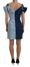 Two Tone Blue Patchwork Denim Mini Dress Dolce & Gabbana
